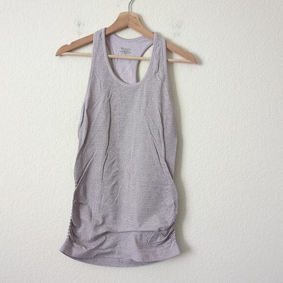 Athleta Women's Tank Top Speedlight Texture Size Small Lilac Seamless Racerback - Picture 6 of 7